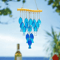 OceanBreeze Blue Glass Fish Wind Chimes Handcrafted Coastal Outdoor Decor 1
