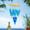 OceanBreeze Blue Glass Fish Wind Chimes Handcrafted Coastal Outdoor Decor 1