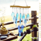 OceanBreeze Blue Glass Fish Wind Chimes Handcrafted Coastal Outdoor Decor 3