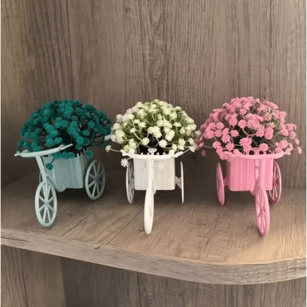 RustiCycle Vintage Mini Bicycle Model With Flower Basket Desk Decor 0