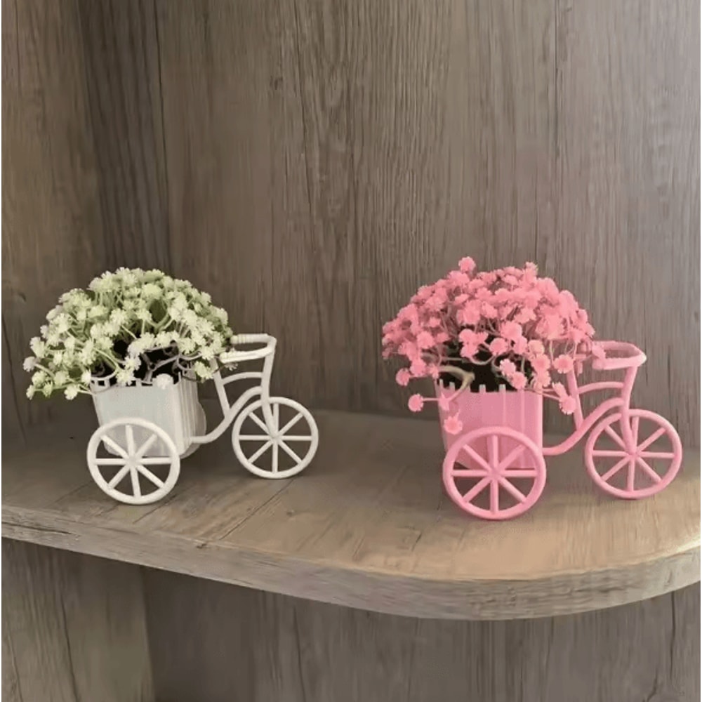 RustiCycle Vintage Mini Bicycle Model With Flower Basket Desk Decor 1