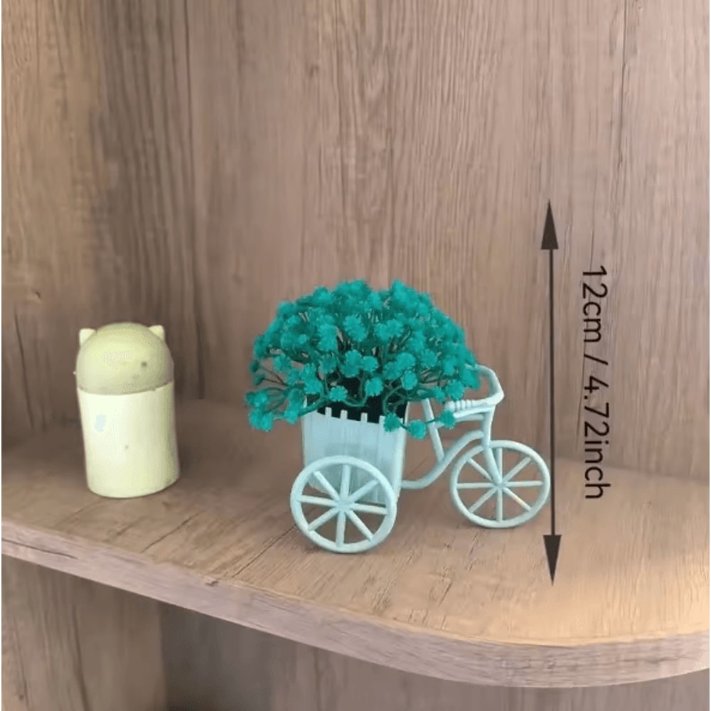 RustiCycle Vintage Mini Bicycle Model With Flower Basket Desk Decor 4