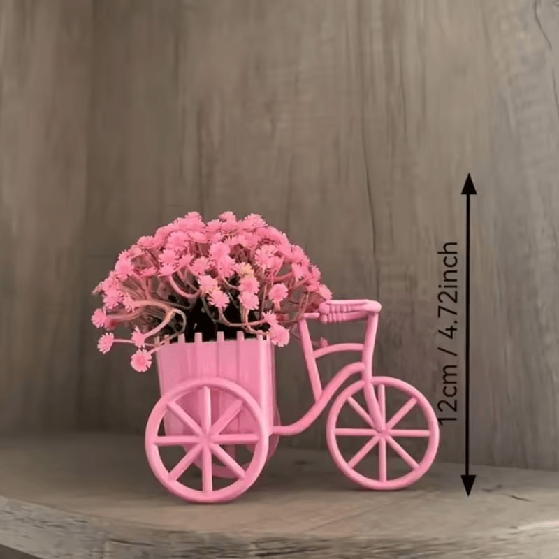RustiCycle Vintage Mini Bicycle Model With Flower Basket Desk Decor 5