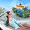 OceanWhisper 21Inches Blue Sea Glass Fish Wind Chimes Outdoor Coastal Decor 2