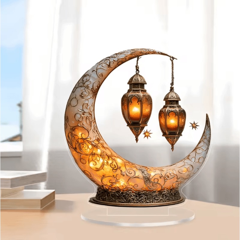 LunaCharm Wooden Moon And Stars Key Holder Wall Decor With Hooks 2