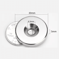 magnacore n52 countersunk hole neodymium magnet 30mm disc heavy duty mounting magnet