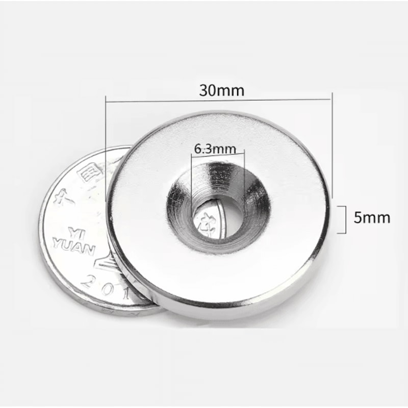 MagnaCore N52 Countersunk Hole Neodymium Magnet 30mm Disc Heavy Duty Mounting Magnet 0