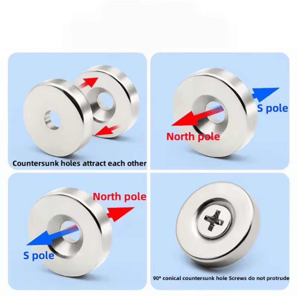 MagnaCore N52 Countersunk Hole Neodymium Magnet 30mm Disc Heavy Duty Mounting Magnet 2