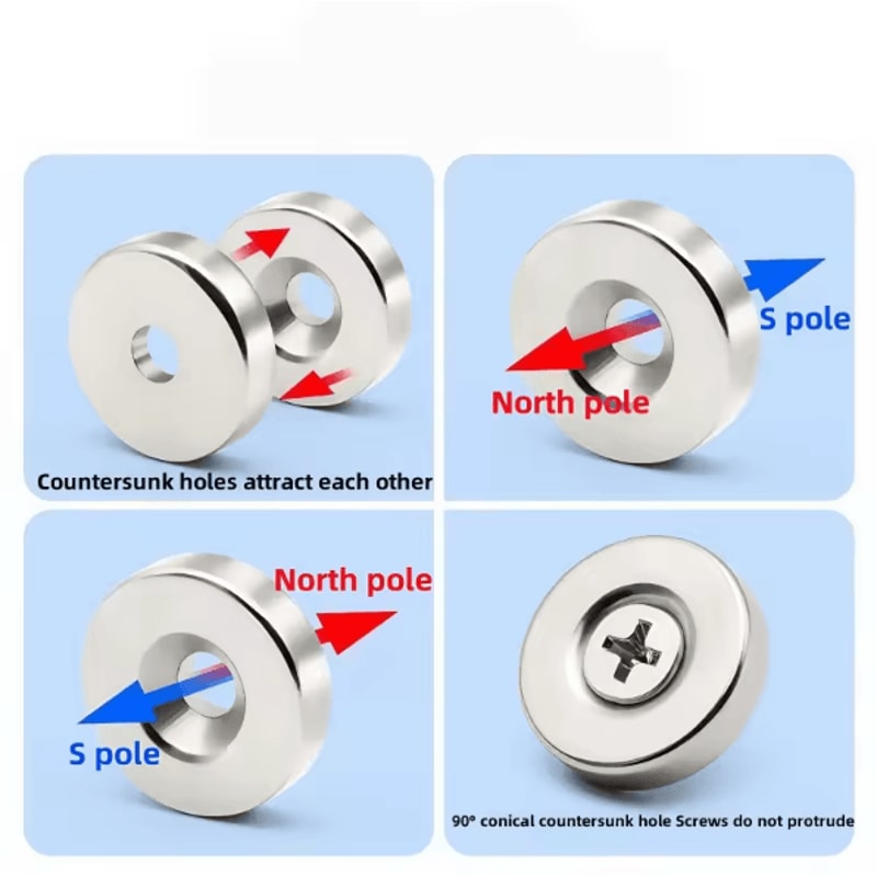 MagnaCore N52 Countersunk Hole Neodymium Magnet 30mm Disc Heavy Duty Mounting Magnet 2