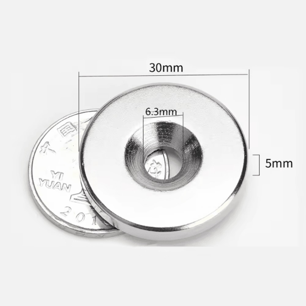 MagnaCore N52 Countersunk Hole Neodymium Magnet 30mm Disc Heavy Duty Mounting Magnet 3