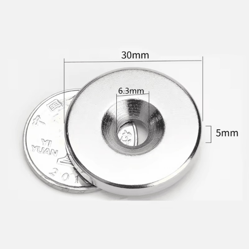 MagnaCore N52 Countersunk Hole Neodymium Magnet 30mm Disc Heavy Duty Mounting Magnet 3