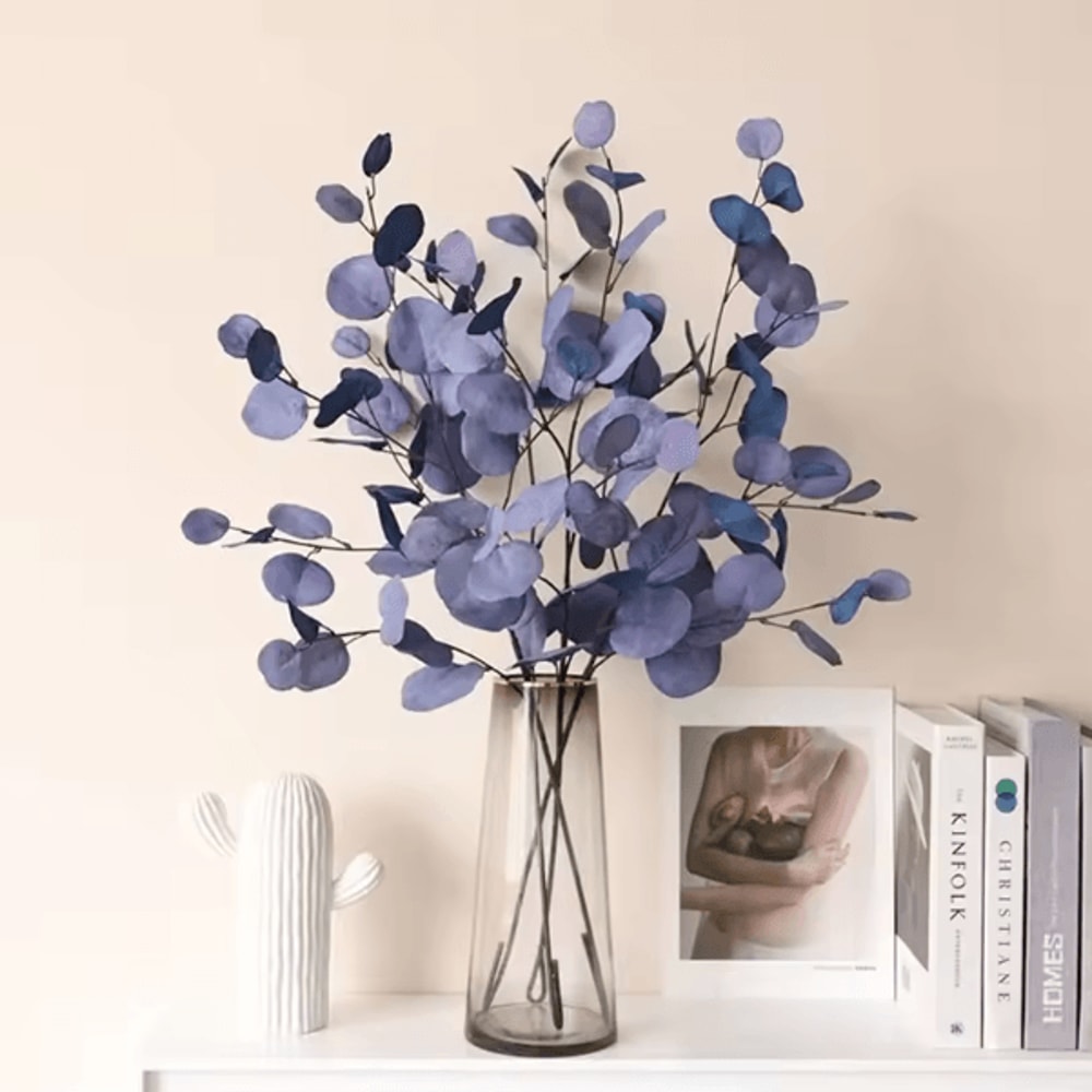 GreenVibe Long Stem Artificial Eucalyptus Leaves Wall And Vase Decor 2