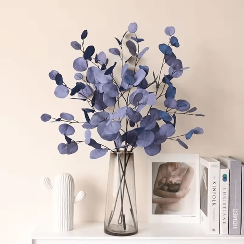 GreenVibe Long Stem Artificial Eucalyptus Leaves Wall And Vase Decor 2