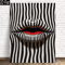 MonoMuse Abstract Striped Lip Canvas Wall Art Black And White Modern Decor 0