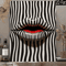 MonoMuse Abstract Striped Lip Canvas Wall Art Black And White Modern Decor 2