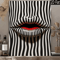 MonoMuse Abstract Striped Lip Canvas Wall Art Black And White Modern Decor 2