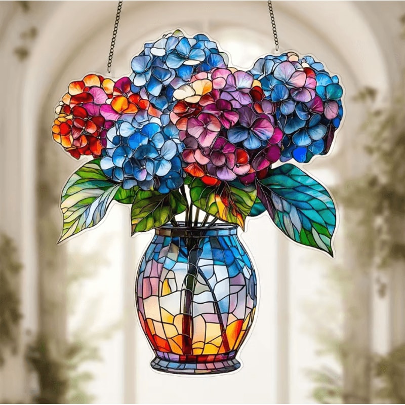 SunBloom Acrylic Hanging Plant Suncatcher Basket Decor For Home And Window 0