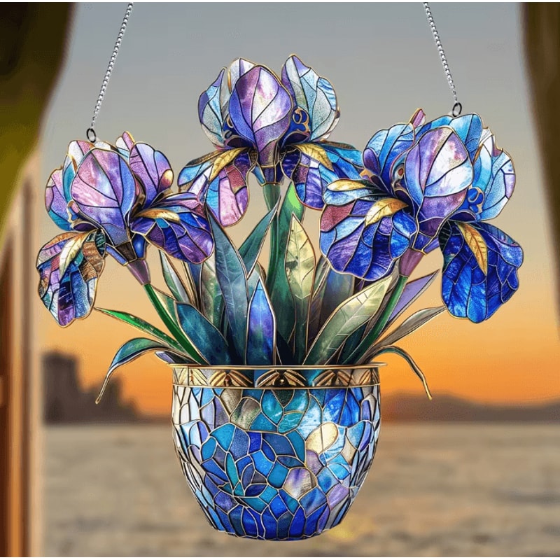 SunBloom Acrylic Hanging Plant Suncatcher Basket Decor For Home And Window 1