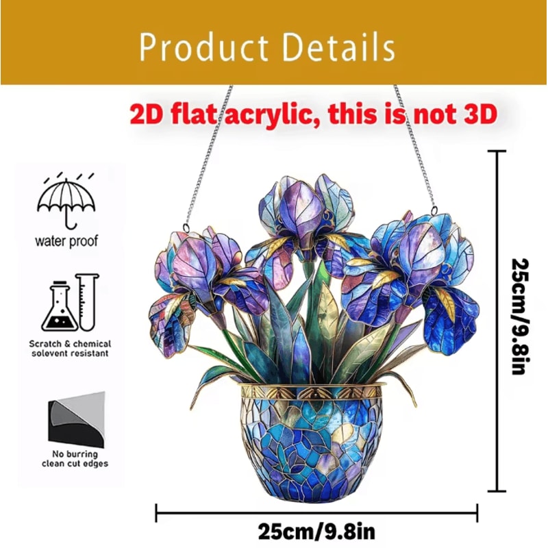 SunBloom Acrylic Hanging Plant Suncatcher Basket Decor For Home And Window 6