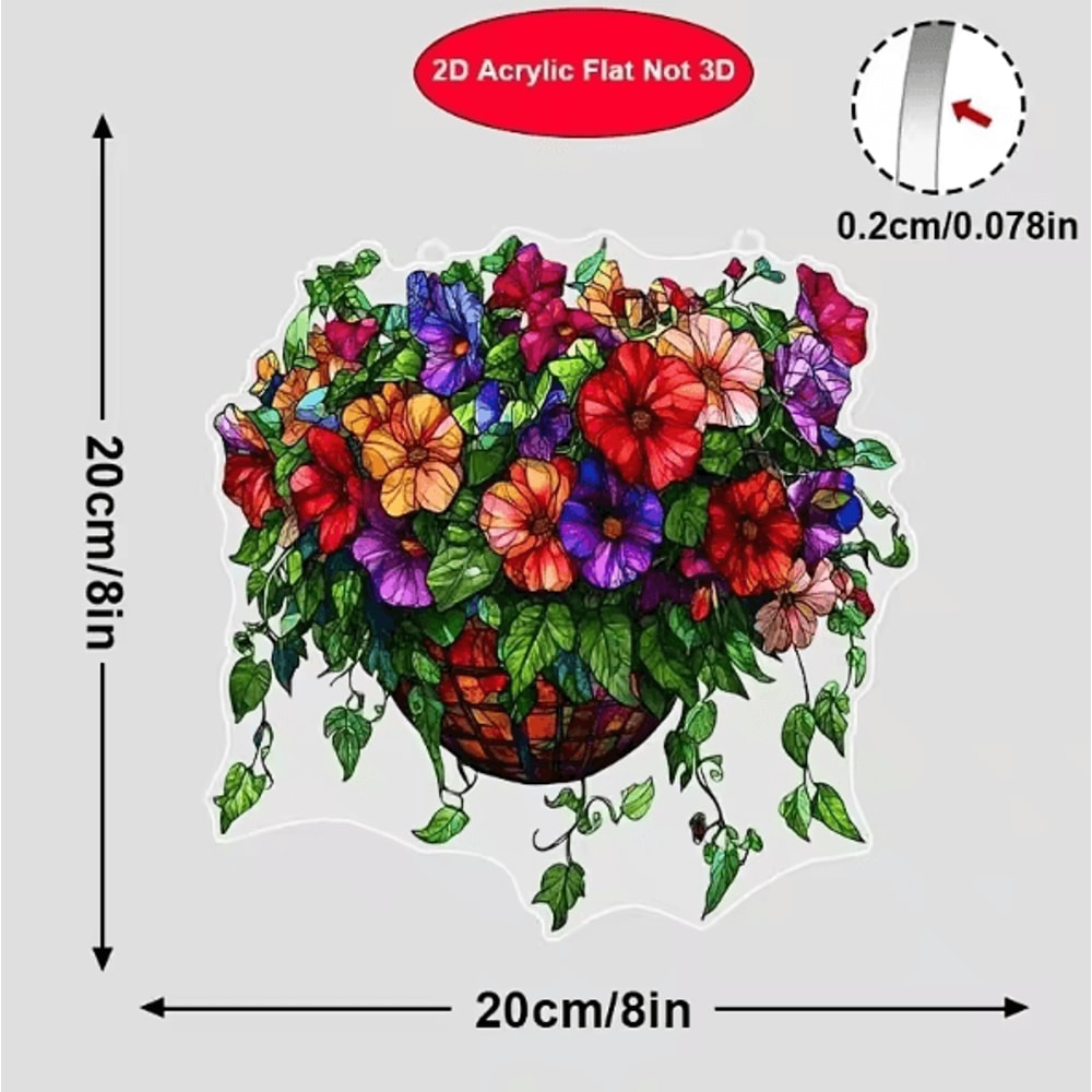SunBloom Acrylic Hanging Plant Suncatcher Basket Decor For Home And Window 7