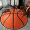 3D Basketball Flannel Round Rug Non Slip Sports Decor For Bedroom And Living Room 0