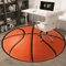 3D Basketball Flannel Round Rug Non Slip Sports Decor For Bedroom And Living Room 2