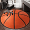 3D Basketball Flannel Round Rug Non Slip Sports Decor For Bedroom And Living Room 3