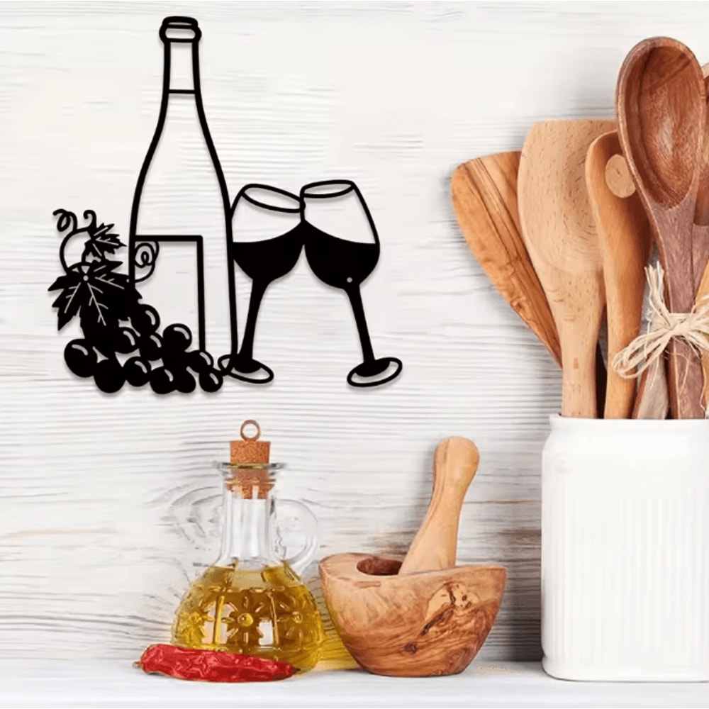 Minimalist Black Metal Coffee Cup Wall Art Decor For Kitchen And Coffee Bar 2