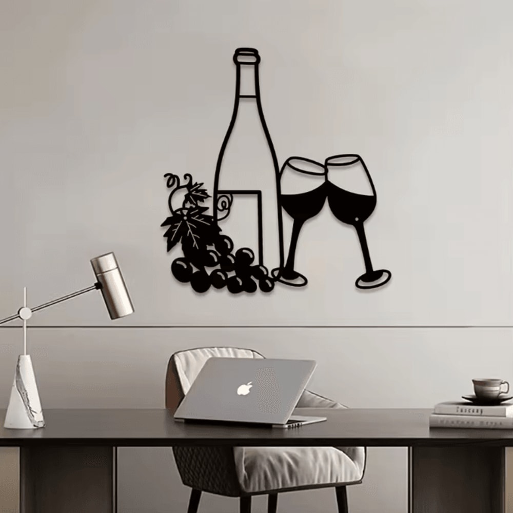 Minimalist Black Metal Coffee Cup Wall Art Decor For Kitchen And Coffee Bar 4