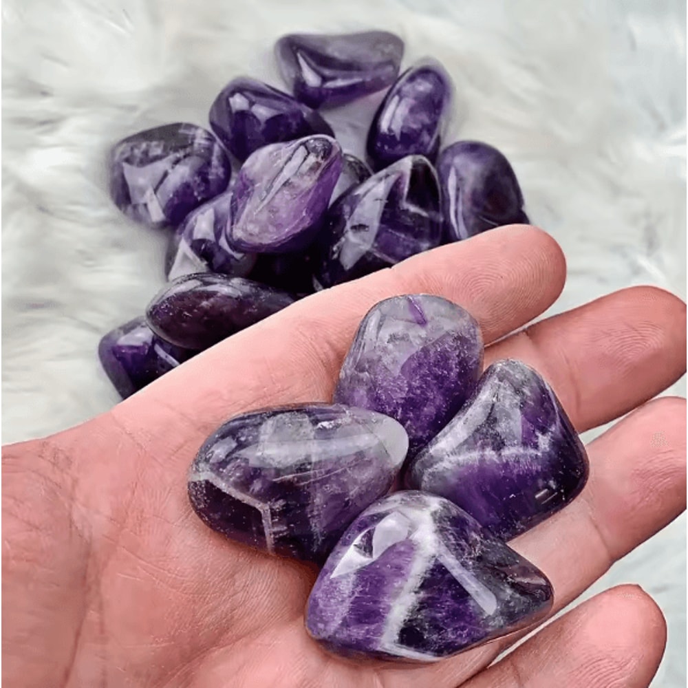 Amethyst Tumbled Crystal Stones 100g Natural Polished Healing And Decor Rocks 1