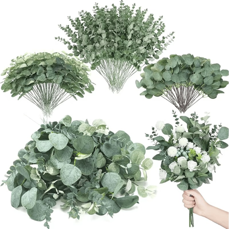 EverLeaf Mixed Artificial Eucalyptus Leaves Bulk For Wedding Floral Decor 4