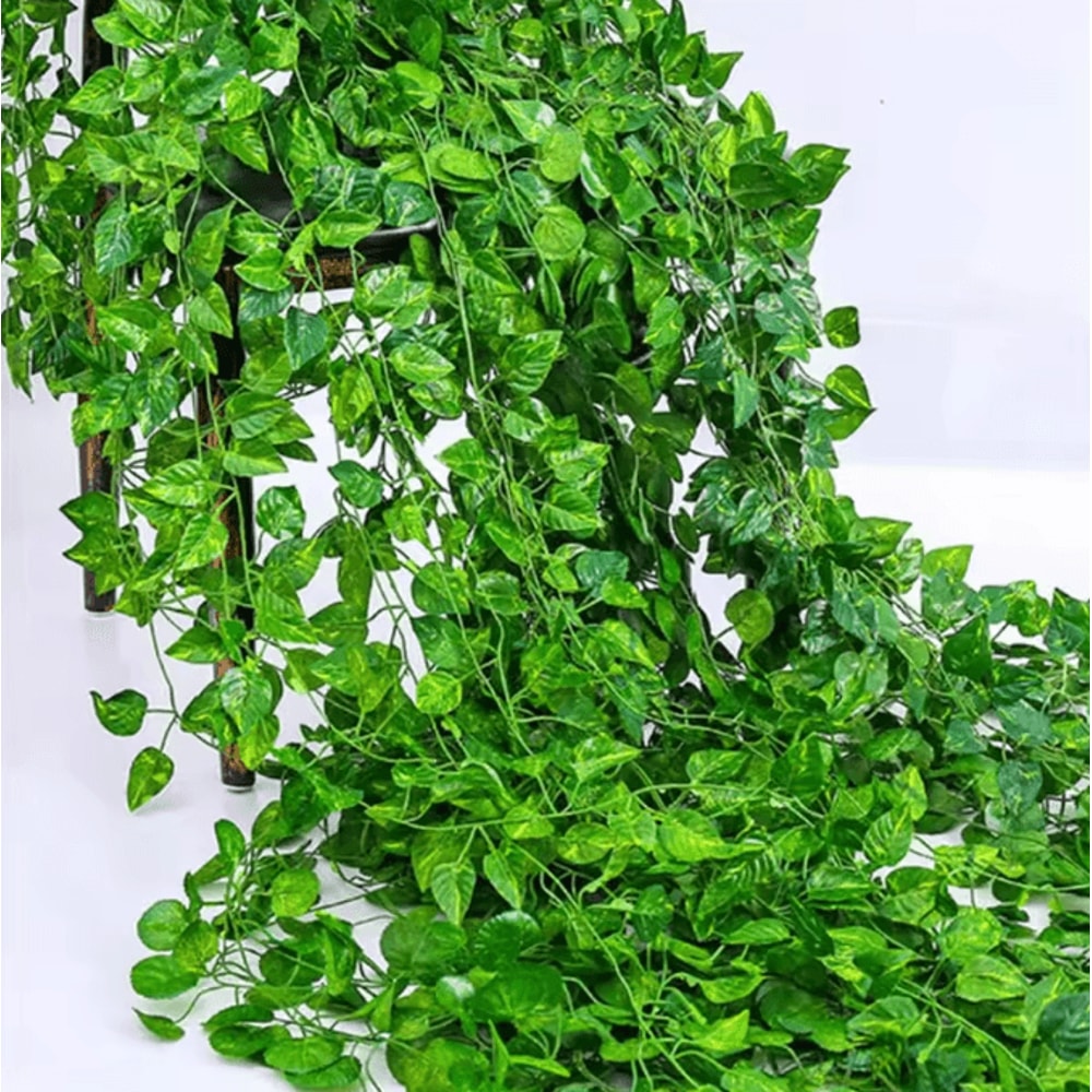 GreenVibe 100PCS Artificial Ivy Garland 2M Hanging Vines For Wall Garden Decor 0