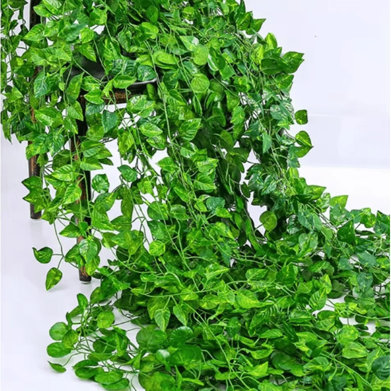 GreenVibe 100PCS Artificial Ivy Garland 2M Hanging Vines For Wall Garden Decor 0