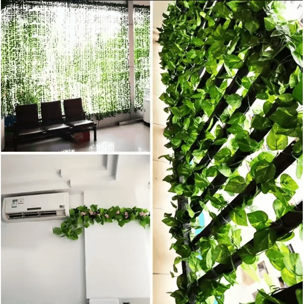 GreenVibe 100PCS Artificial Ivy Garland 2M Hanging Vines For Wall Garden Decor 3