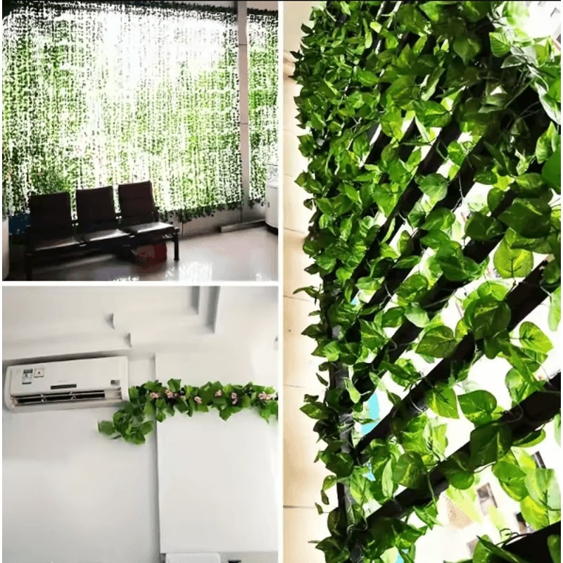 GreenVibe 100PCS Artificial Ivy Garland 2M Hanging Vines For Wall Garden Decor 3