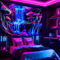 VikaDream Psychedelic Forest Waterfall Cyberpunk Tapestry Wall Hanging Decor 4