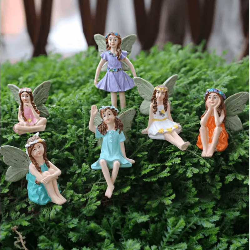MagicSprout 6PCS Garden Fairy Figurines Set For Mini Garden Plant Decor 2