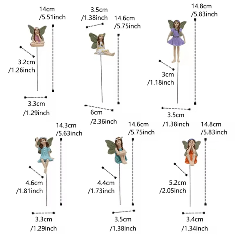 MagicSprout 6PCS Garden Fairy Figurines Set For Mini Garden Plant Decor 5