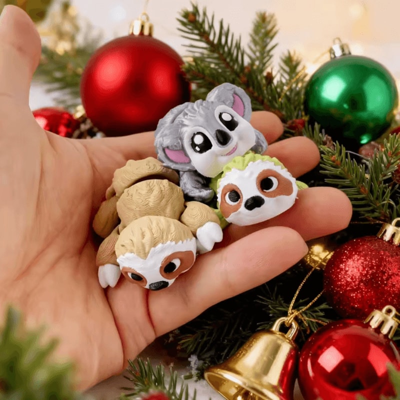 FlexiCharm 3D Printed Articulated Sloth Koala Figurines Movable Animal Desk Decor Gift 1