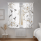 NatureBloom Floral Bird Print Curtain Set Polyester Decorative Window Drapes 1