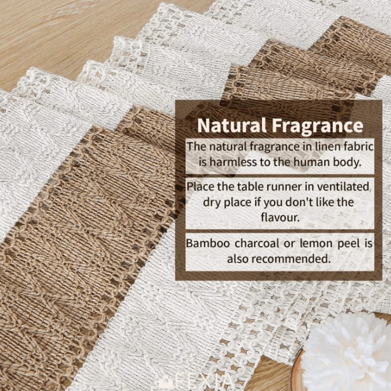 BohoLuxe Linen Table Runner With Tassels Rustic Macrame Farmhouse Decor 4