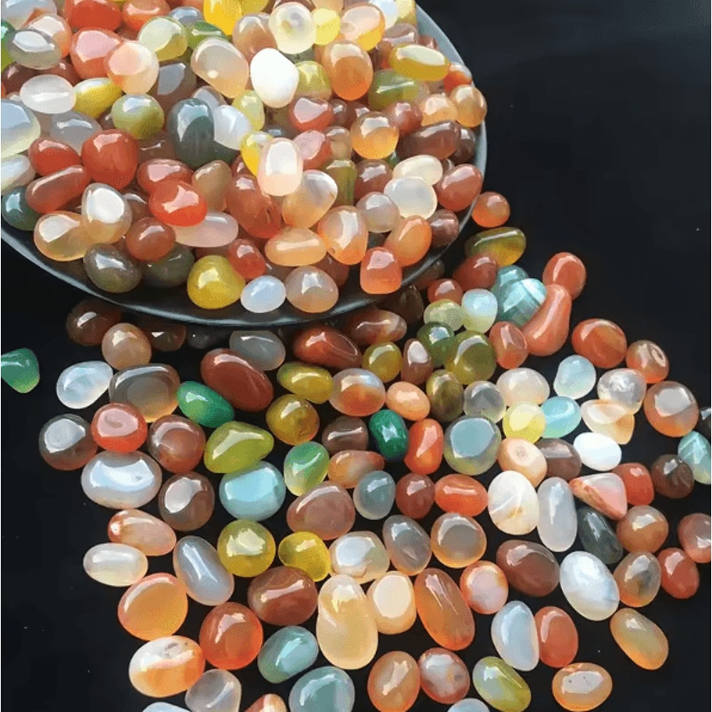 CrystalGlow 100g Colorful Agate Pebbles Decorative Stones For Aquarium Home Decor 0