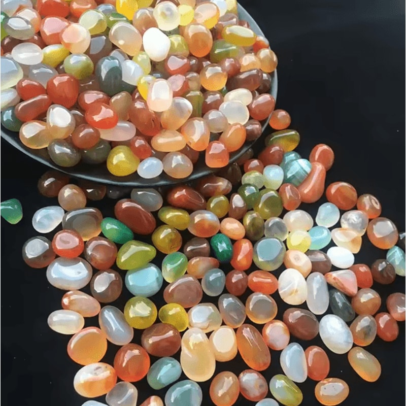 CrystalGlow 100g Colorful Agate Pebbles Decorative Stones For Aquarium Home Decor 0