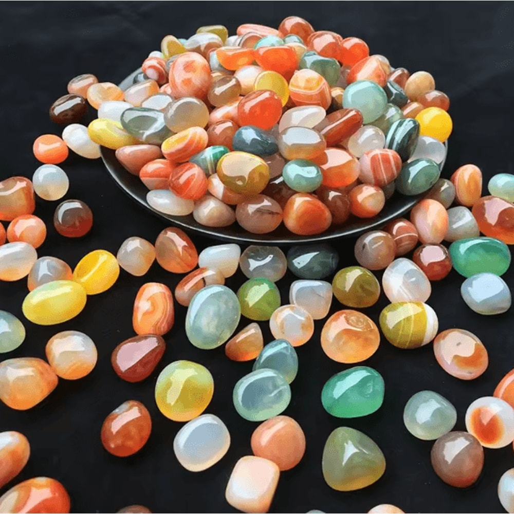 CrystalGlow 100g Colorful Agate Pebbles Decorative Stones For Aquarium Home Decor 1