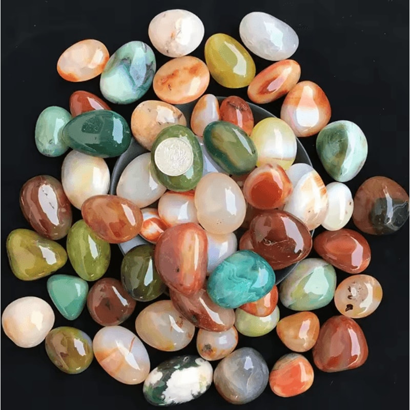 CrystalGlow 100g Colorful Agate Pebbles Decorative Stones For Aquarium Home Decor 3
