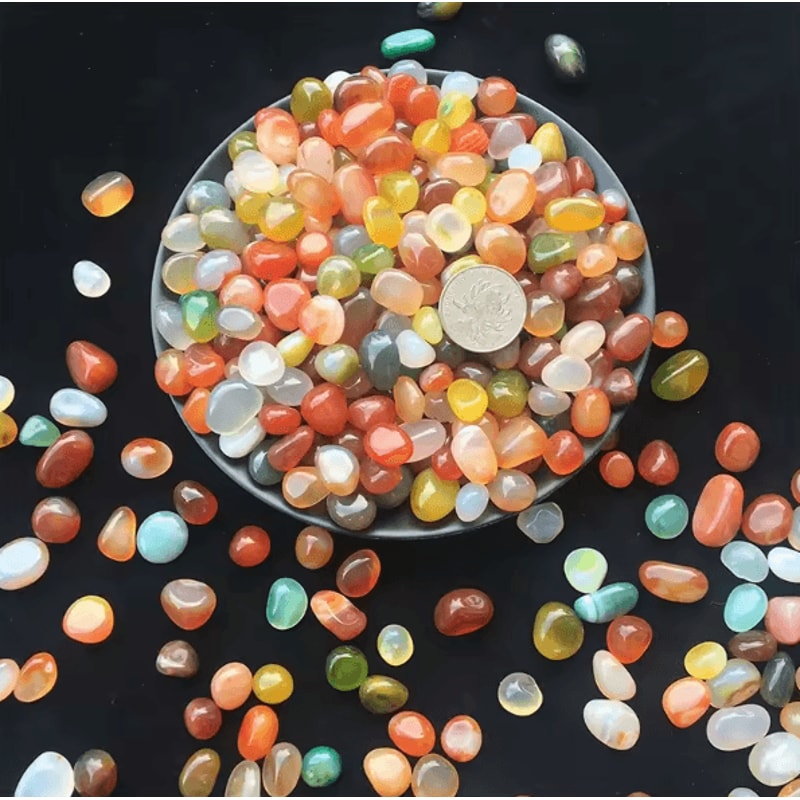 CrystalGlow 100g Colorful Agate Pebbles Decorative Stones For Aquarium Home Decor 5