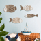 CoastalCharm 4PCS Wooden Tropical Fish Wall Art Nautical Rustic Decor Set 1