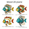 CoastalCharm 4PCS Wooden Tropical Fish Wall Art Nautical Rustic Decor Set 3