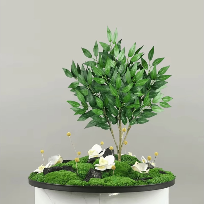 GreenAura Tall Artificial Eucalyptus Plant Tropical Willow Faux Tree Decor 3
