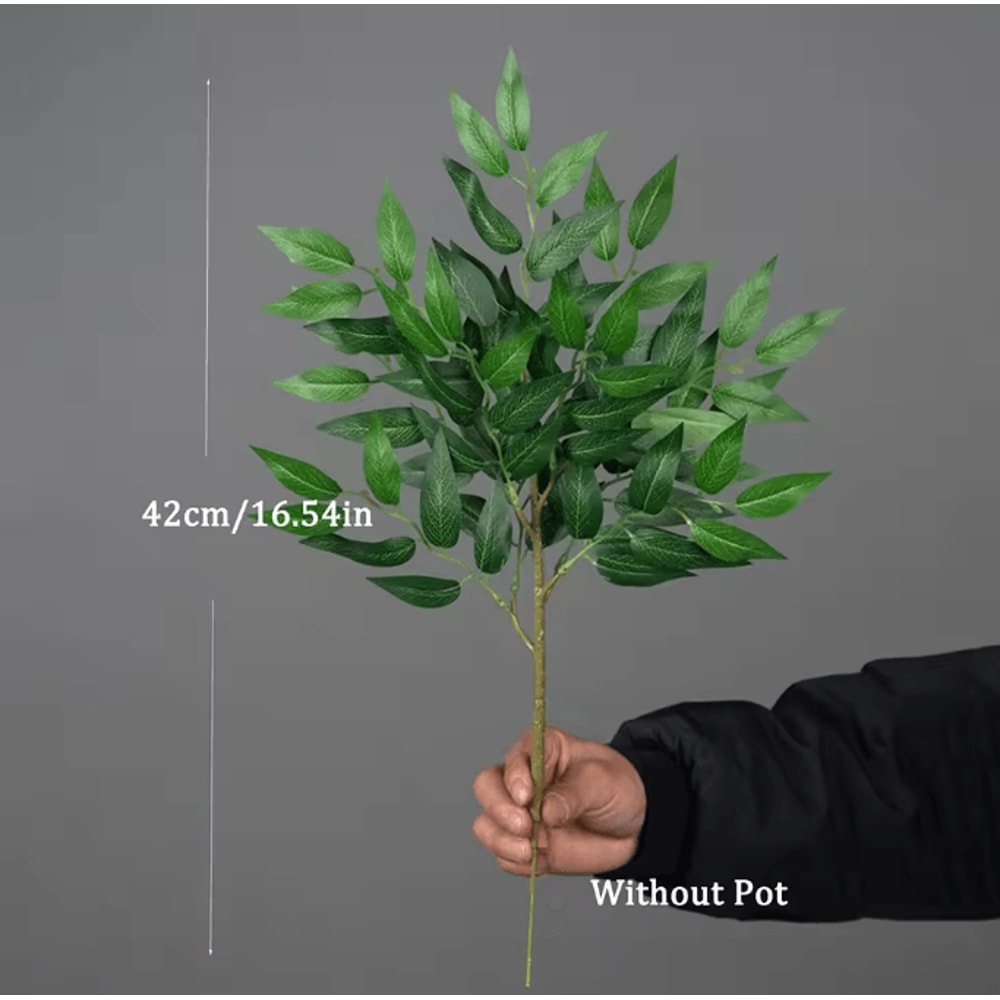 GreenAura Tall Artificial Eucalyptus Plant Tropical Willow Faux Tree Decor 4